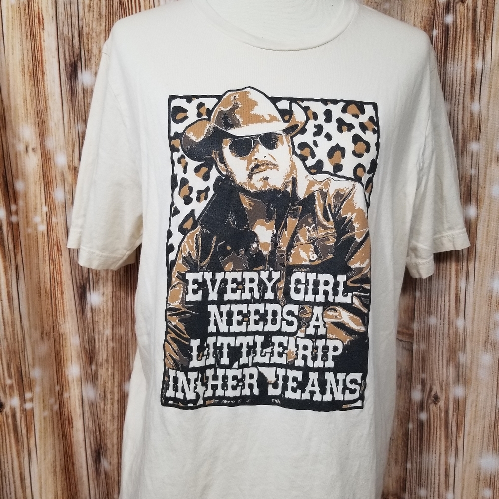 "Every Girl Needs A Little Rip In Her Jeans" Yellowstone Women's Graphic T-Shirt - Picture 8 of 9